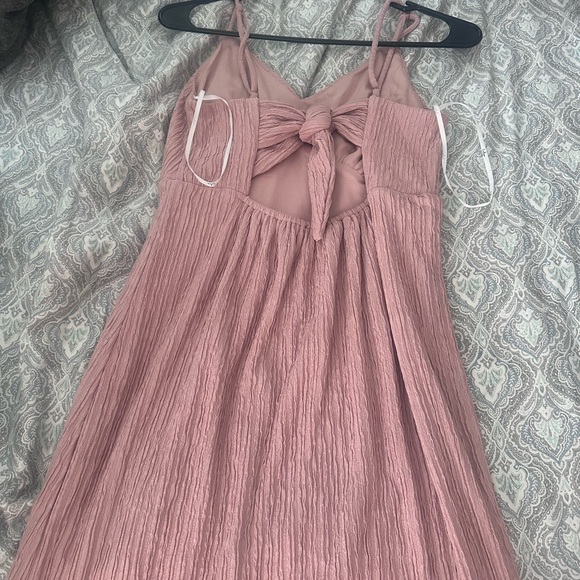 Mauve Pink Tie-Back Midi Dress - Picture 9 of 11